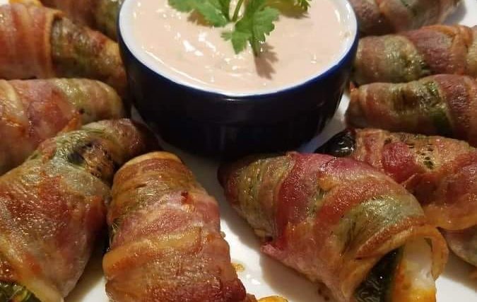 Bacon wrapped shrimp stuffed jalapenos